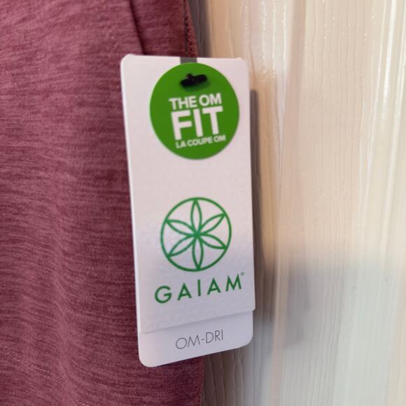 NWT Gaiam Om High Rise Porkchop Cuffed Leggings Size M Hawthorne Rose Heather - Picture 6 of 9